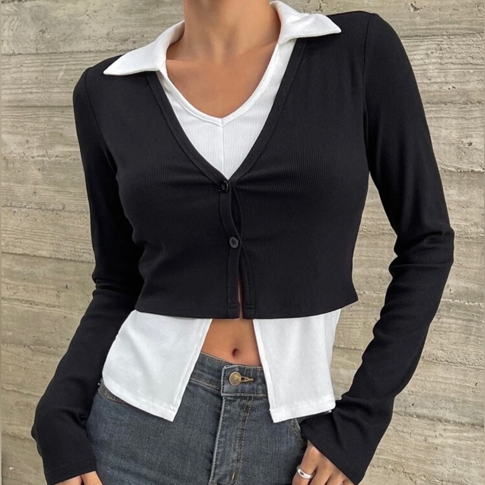 Color block Ribbed Knit Top